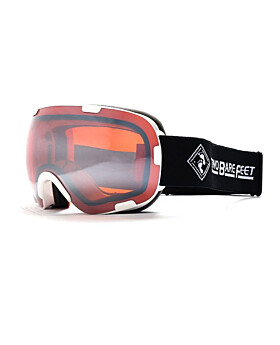 Two Bare Feet Method Ski Snow Goggles (White / Mirror Orange)