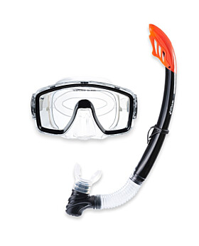 Two Bare Feet Adult Silicone Snorkel & Mask Set 1 (Black)