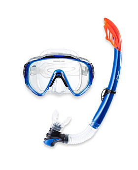 Two Bare Feet Adult Silicone Snorkel & Mask Set 2 (Blue)