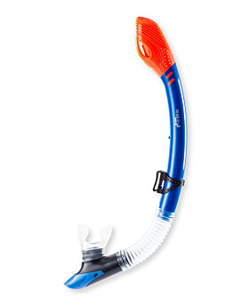 Two Bare Feet Dry Top Silicone Snorkel (Blue)