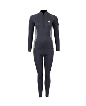 Two Bare Feet Unisex Perspective Half Zip 2.5mm Wetsuit Jacket & Pants Set (Black/Grey)