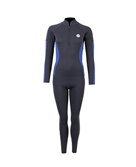 Two Bare Feet Unisex Perspective Half Zip 2.5mm Wetsuit Jacket & Pants Set (Black/Blue)