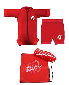 Premier Baby Swim Kit - Newborn Wetsuit + Nappy Shorts + Towel + Bag (Red)