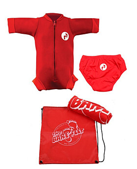 Premier Baby Swim Kit - Newborn Wetsuit + Swim Nappy + Towel + Bag (Red)