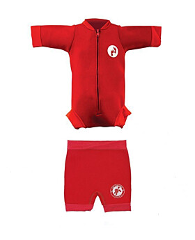 Essentials Baby Swim Kit - Newborn Wetsuit + Nappy Shorts (Red)