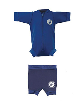 Essentials Baby Swim Kit - Newborn Wetsuit + Nappy Shorts (Blue)