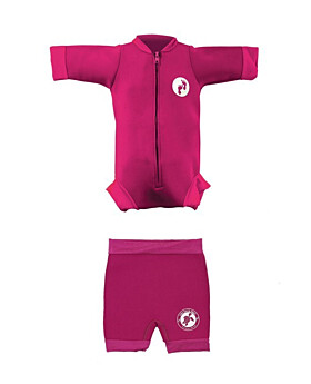 Essentials Baby Swim Kit - Newborn Wetsuit + Nappy Shorts (Raspberry)
