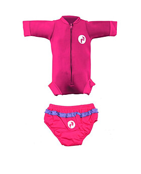 Essentials Baby Swim Kit - Newborn Wetsuit + Swim Nappy (Raspberry)