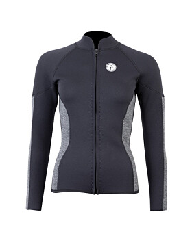 Two Bare Feet Unisex Perspective Full Zip 2.5mm Wetsuit Jacket (Black/Grey)