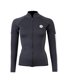 Two Bare Feet Unisex Perspective Full Zip 2.5mm Wetsuit Jacket (Black/Grey/Grey)