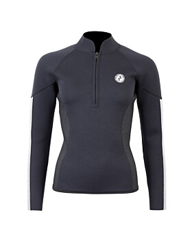 Two Bare Feet Unisex Perspective Half Zip 2.5mm Wetsuit Jacket (Black/Grey/Grey)