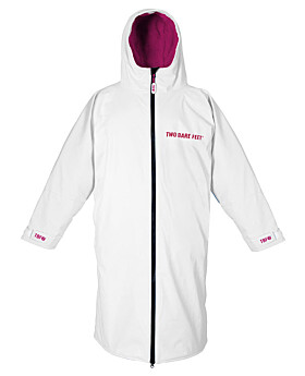 Kids Elemental Waterproof Lightweight Slimline Changing Robe (White/Raspberry)-10-14 Years