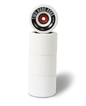 Sessions 78A Longboard Skateboard Wheels (70mm White) with Two Bare Feet Pro Series 7 Bearings