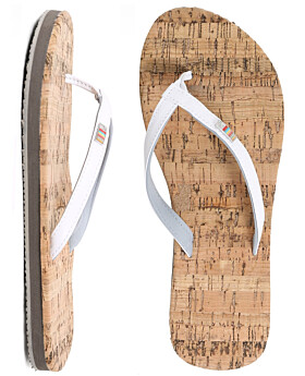 Two Bare Feet Olivia Ladies Sandals (White / Cork)