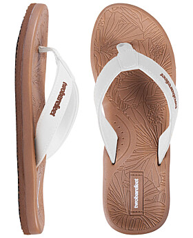 Blossom Ladies Flip Flops (Brown/White)