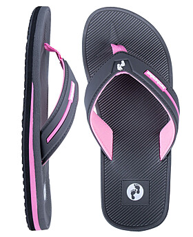 Voyage Ladies Flip Flops (Grey/Light Pink)