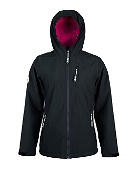 Womens Sherpa Lined Waterproof Jacket (Black/Raspberry)