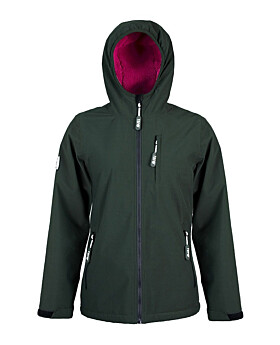 Womens Sherpa Lined Waterproof Jacket (Khaki/Raspberry)