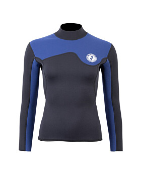 Two Bare Feet Womens Aspect Back Zip 2.5mm Wetsuit Jacket (Black/Blue)