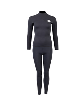 Two Bare Feet Womens Aspect Back Zip 2.5mm Wetsuit Jacket & Pants Set (Black)