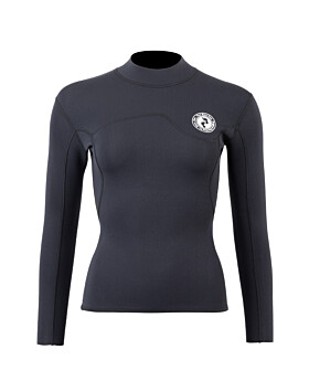 Two Bare Feet Womens Aspect Fleece Lined Zipless Thermal 2.5mm Superstretch Wetsuit Top (Black)