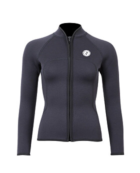 Two Bare Feet Womens Heritage 3mm Full Zip Long Sleeve Wetsuit Jacket (Black)