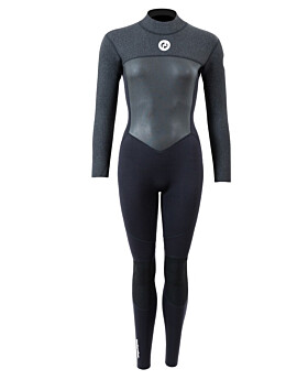 Two Bare Feet Thunderclap Pro 3/2mm Womens Wetsuit (Black/Dark Grey)