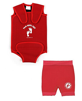 Two Bare Feet Baby Wrap & Shorts Swim Set (Red)