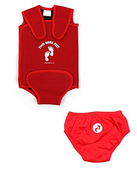 Two Bare Feet Baby Wrap & Nappy Swim Set (Red)
