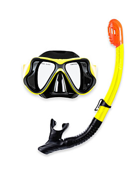 X-Dive Silicone Mask & Dry Top Snorkel 2pc Set (Yellow / Black)