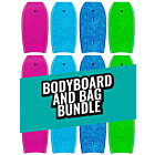 Two Bare Feet Classic Pattern Single Bodyboard and Bag Bundle (Choice of 33", 37", 41", 42", 44")  