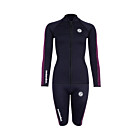 Two Bare Feet Womens Silicone Print Series 2.5mm Wetsuit Jacket & Shorts Set (Black/Raspberry)