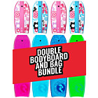 Two Bare Feet Flowers Double Bodyboard and Bag Bundle (Choice of 33", 37", 41")  