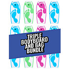 Two Bare Feet 42" Future Print Triple Bodyboard and Bag Bundle