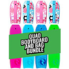 Two Bare Feet Flowers Quad Bodyboard and Bag Bundle (Choice of 33", 37", 41")  
