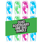 Two Bare Feet 42" Future Print Quad Bodyboard and Bag Bundle