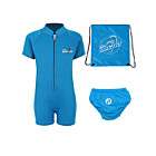 Deluxe Baby Swim Set - Classic Wetsuit + Swim Nappy + Bag (Aqua)