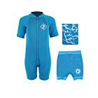 Deluxe Baby Swim Kit - Aquatica Wetsuit + Nappy Shorts + Towel (Aqua)