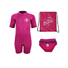 Deluxe Baby Swim Kit - Aquatica Wetsuit + Swim Nappy + Bag (Raspberry)