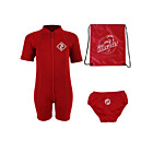 Deluxe Baby Swim Kit - Aquatica Wetsuit + Swim Nappy + Bag  (Red)