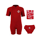 Deluxe Baby Swim Kit - Aquatica Wetsuit + Swim Nappy + Towel (Red)