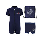 Deluxe Baby Swim Kit - Classic Wetsuit + Nappy Shorts + Bag (Blue)
