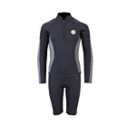 Two Bare Feet Junior Perspective Half Zip 2.5mm Wetsuit Jacket and Shorts Set (Black/Grey)