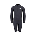 Two Bare Feet Junior Perspective Half Zip 2.5mm Wetsuit Jacket and Shorts Set (Black/Grey/Grey)