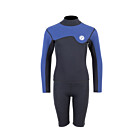 Two Bare Feet Junior Aspect Fleece Lined Zipless Thermal 2.5mm Superstretch Wetsuit Top & Shorts Set (Black/Blue)