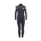 Two Bare Feet Junior Aspect Fleece Lined Zipless Thermal 2.5mm Superstretch Wetsuit Top & Pants Set (Black/Grey/Grey)