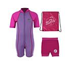 Deluxe Baby Swim Kit - Lycra Arm Wetsuit + Nappy Shorts + Bag (Raspberry)