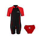 Essentials Baby Swim Kit - Lycra Arm Wetsuit + Swim Nappy (Red)