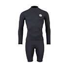Two Bare Feet Mens Aspect Fleece Lined Zipless Thermal 2.5mm Superstretch Wetsuit Top & Shorts Set (Black)