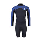 Two Bare Feet Mens Aspect Fleece Lined Zipless Thermal 2.5mm Superstretch Wetsuit Top & Shorts Set (Black/Blue)